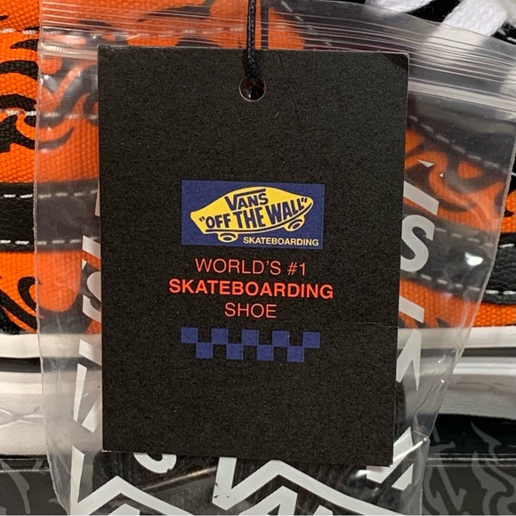🔥[BRAND NEW] VANS SK8-HI DRAGON FLAME BLACK ORANGE MENS SHOES SIZE 7 SNEAKERS🔥 - Picture 10 of 13